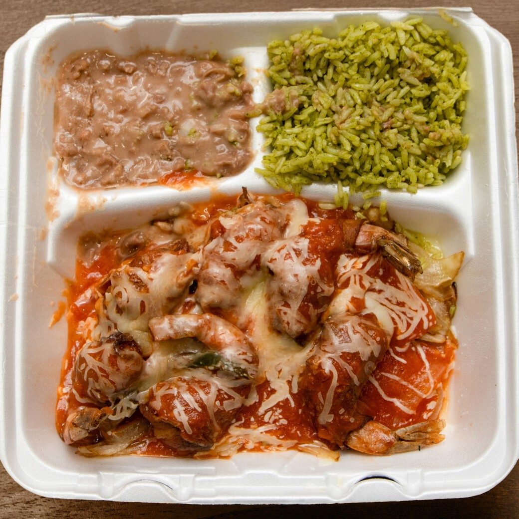 Brocheta De Camarones.